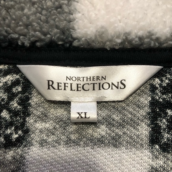 Vintage Northern Reflections Black & White Checkered Sherpa Vest - Picture 9 of 17